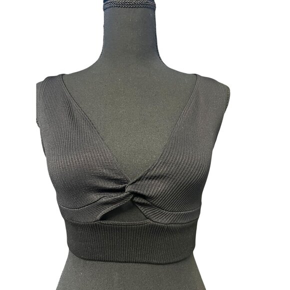 FREEE PEOPLE KNOTT FRONT CROP TOP BLACK DARK, EDGY, PUNK, SUMMER - Picture 1 of 10